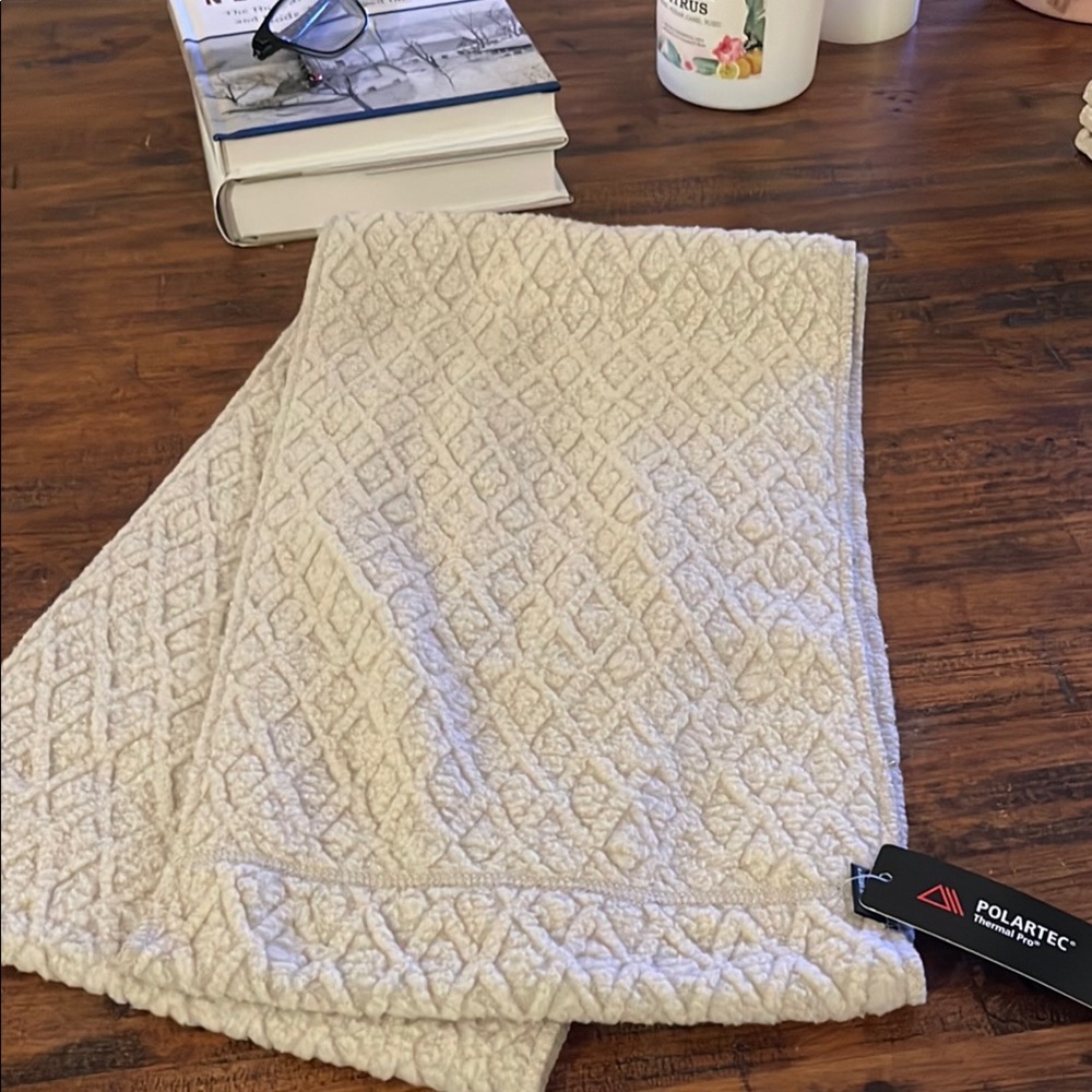 Polartec Cream Textured Infinity Scarf